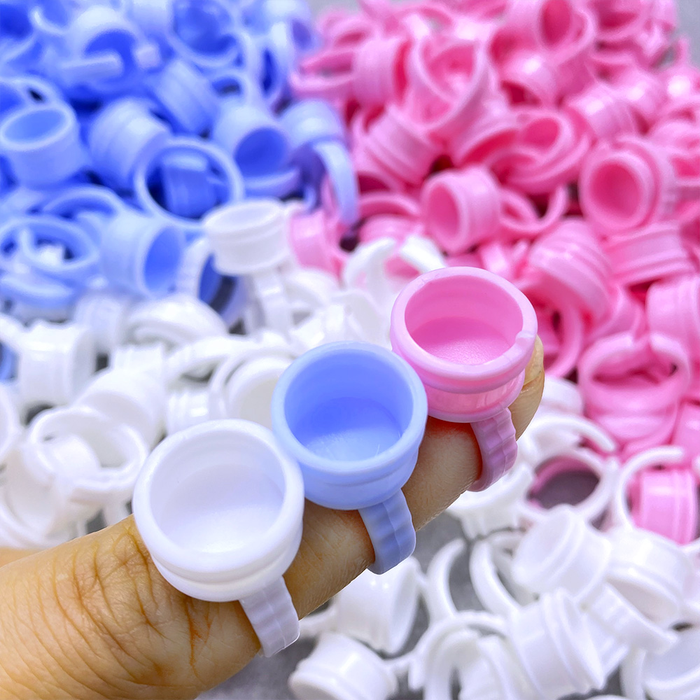 Eyelash Extension Class - 100Pcs Disposable Glue Ring Cup For