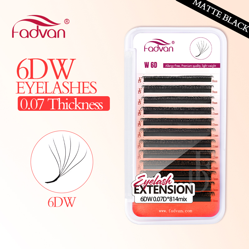 Eyelash Extension Human Hair - FADVAN Real 6D W lashes 0.07