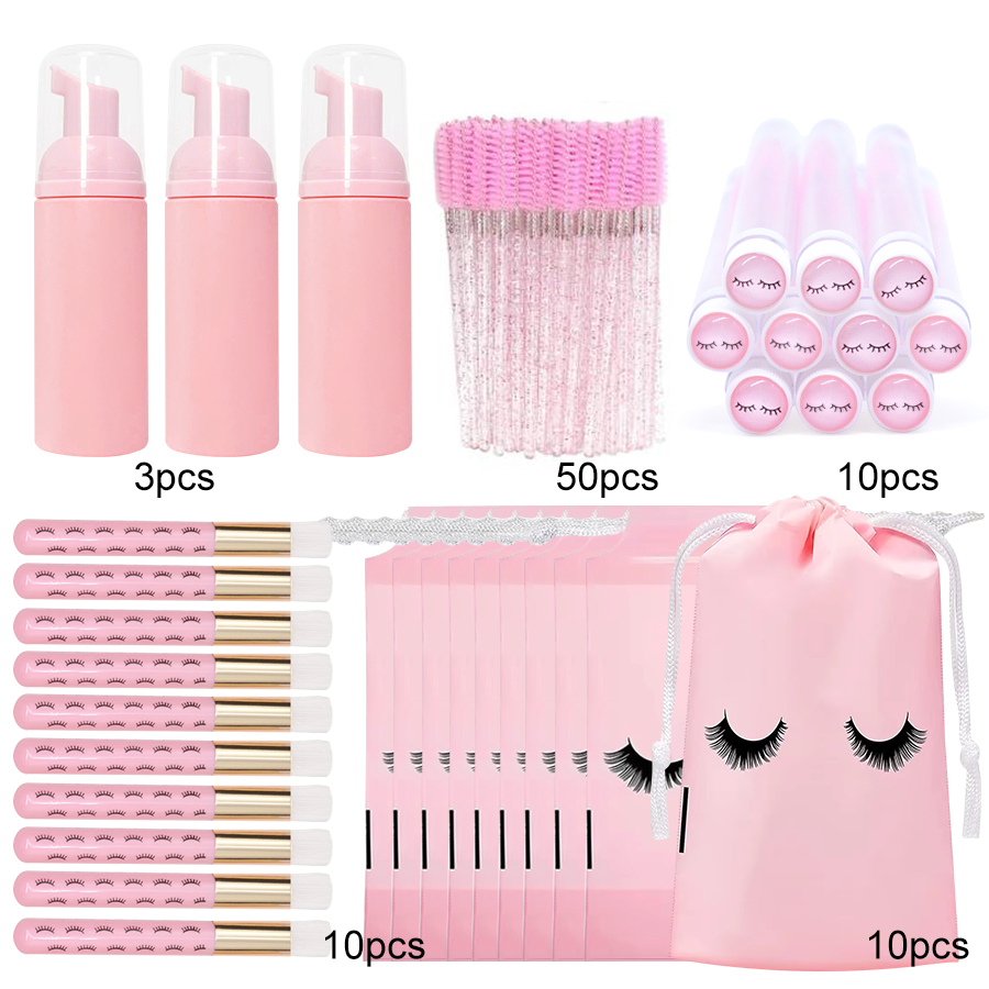 Eyelash Extension Aftercare - 83PCS Lash Shampoo Bottles Brushes Set