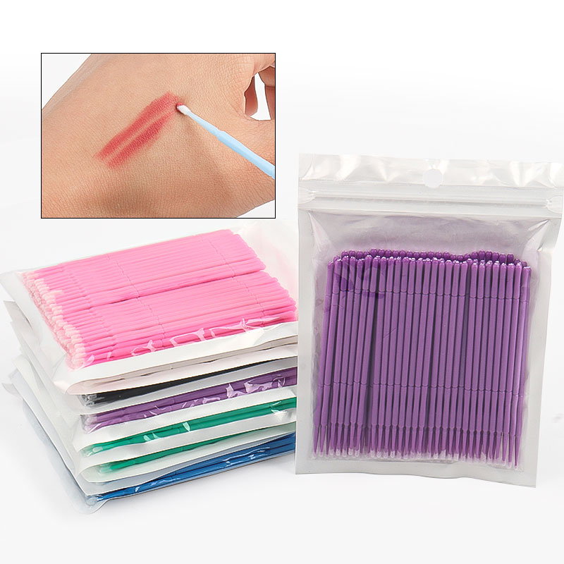 Eyelash Extension Glue Remover - 100PCS/Bag Bamboo Eyelash Extension Cleaning Swabs