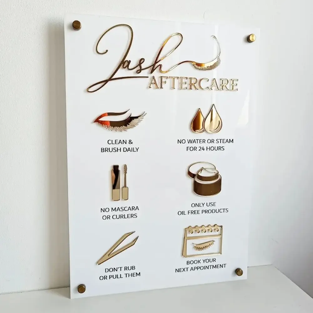Eyelash Extension Aftercare - Aftercare Sign for Lash Extensions Lash