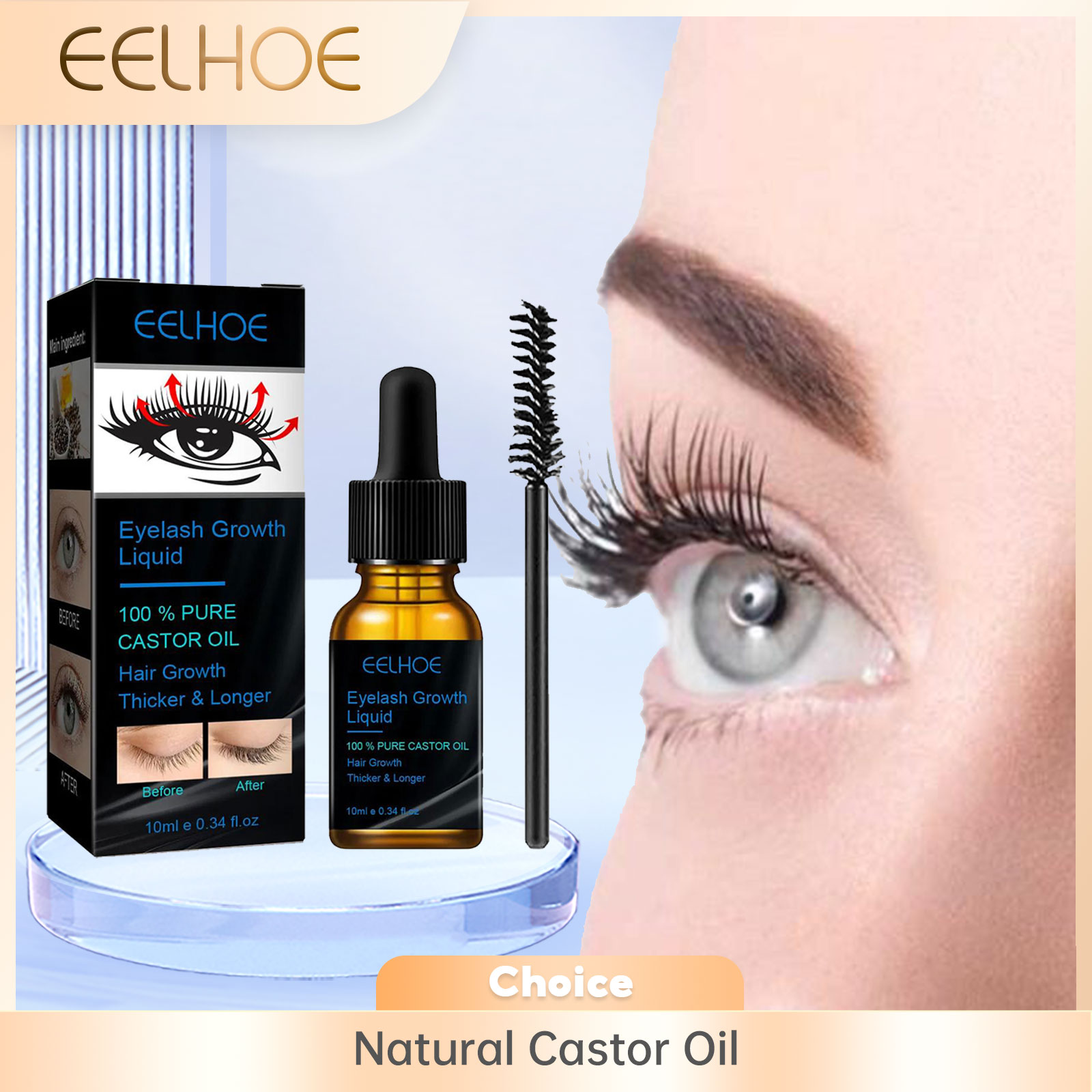 Eyelash Extension Human Hair - Castor Oil Eyelash Growth Serum for