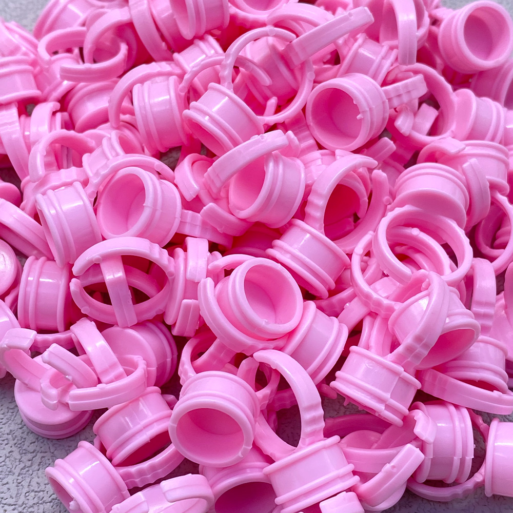 100Pcs Disposable Glue Ring Cu - Eyelash Extension Class 评论和价格