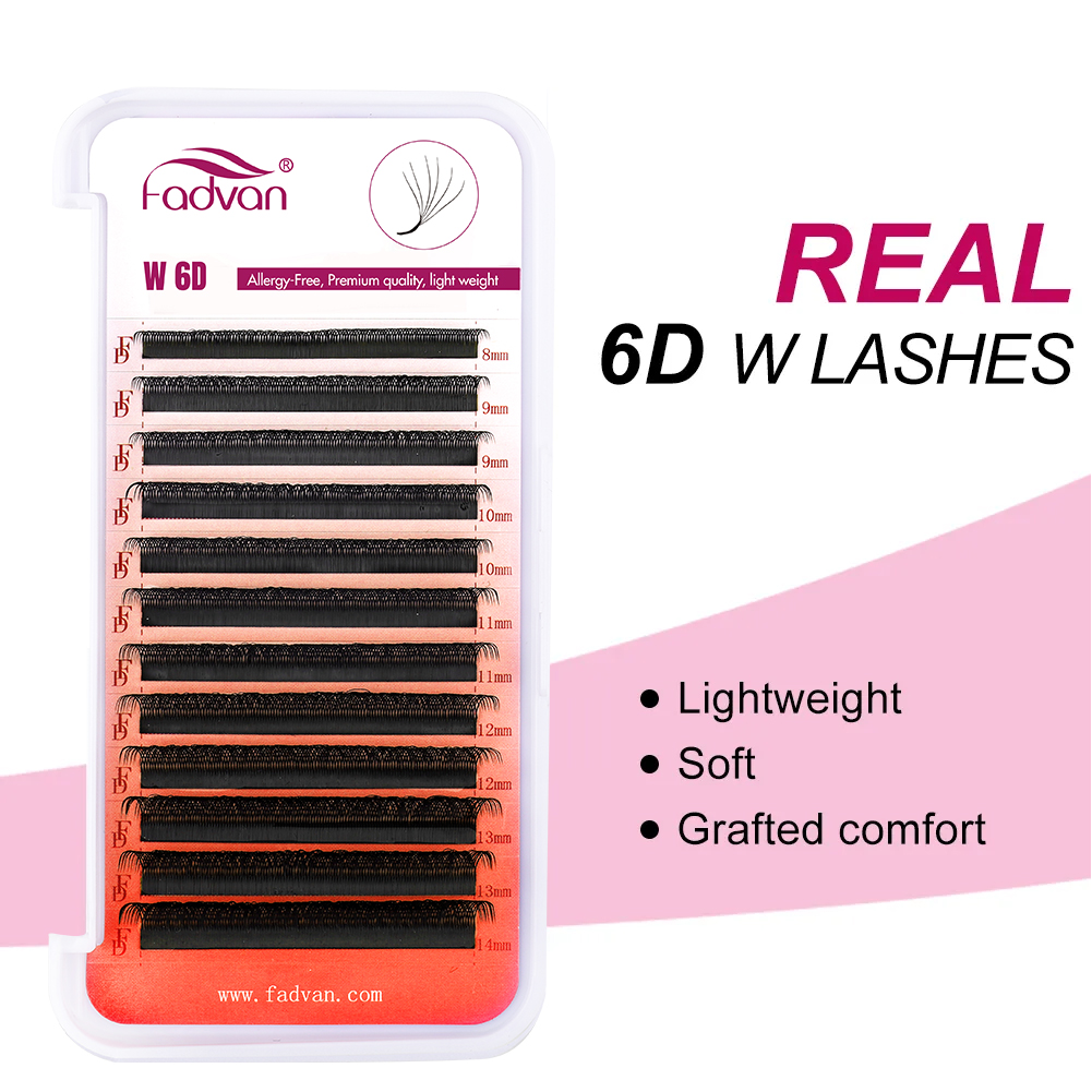 FADVAN Real 6D W lashes 0.07 W - Eyelash Extension Human Hair 评论和价格