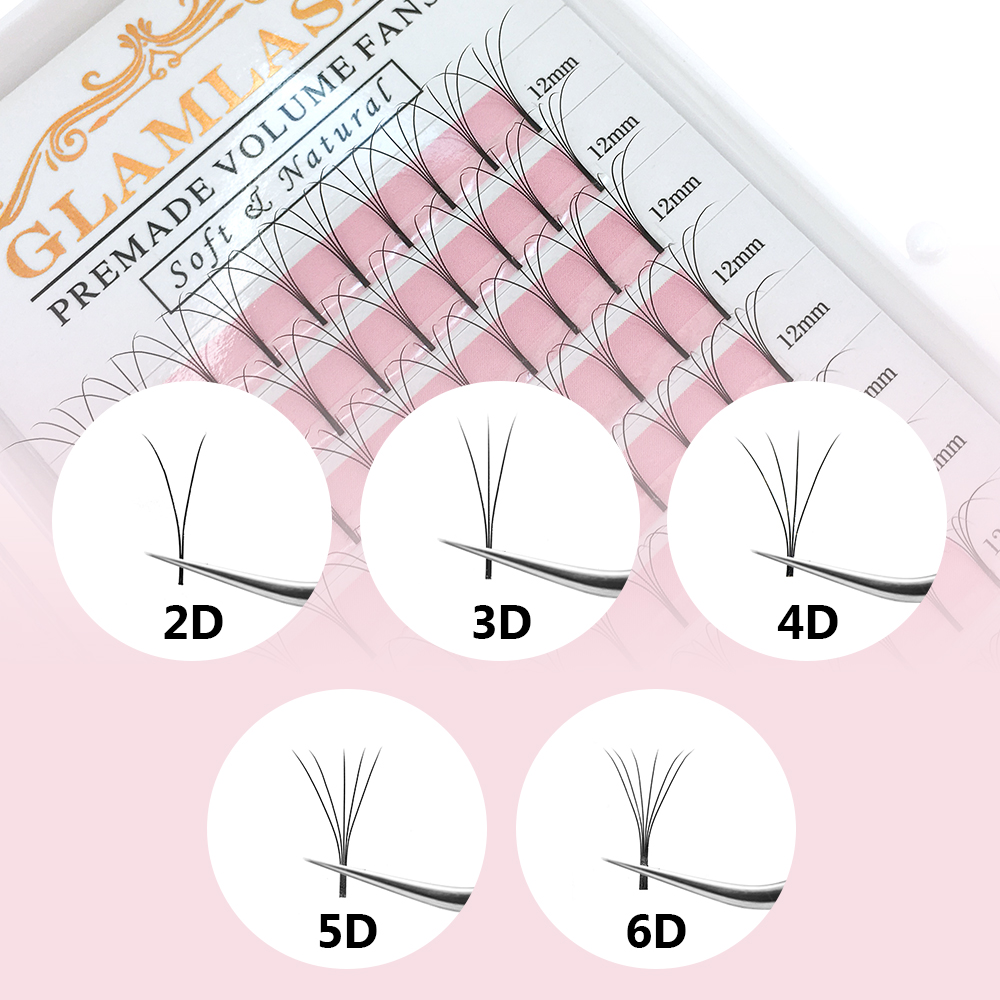 GLAMLASH 2D-6D premade volume  - Eyelash Extension Korea Natural 评论和价格