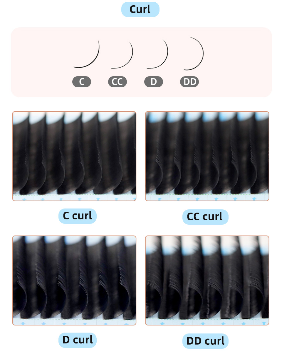 AGUUD J B C D Curl Volume Lash - Eyelash Extension Korea Natural 评论和价格