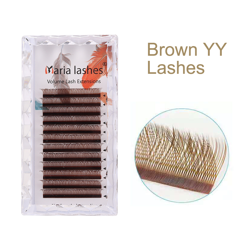 MARIA Brown YY Shaped Eyelash  - Eyelash Extension Human Hair 评论和价格