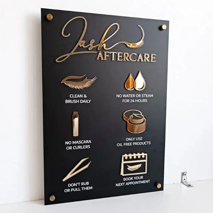Aftercare Sign for Lash Extens - Eyelash Extension Aftercare 评论和价格