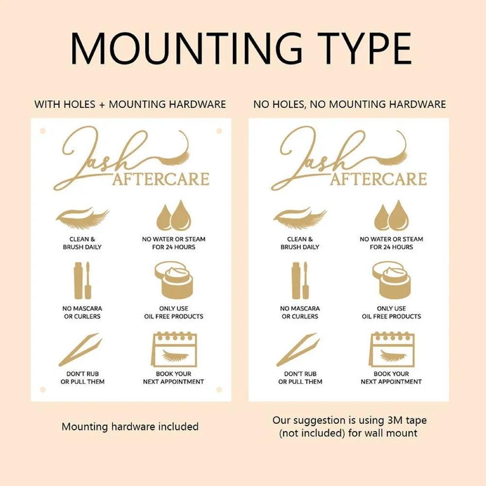 Aftercare Sign for Lash Extens - Eyelash Extension Aftercare 评论和价格