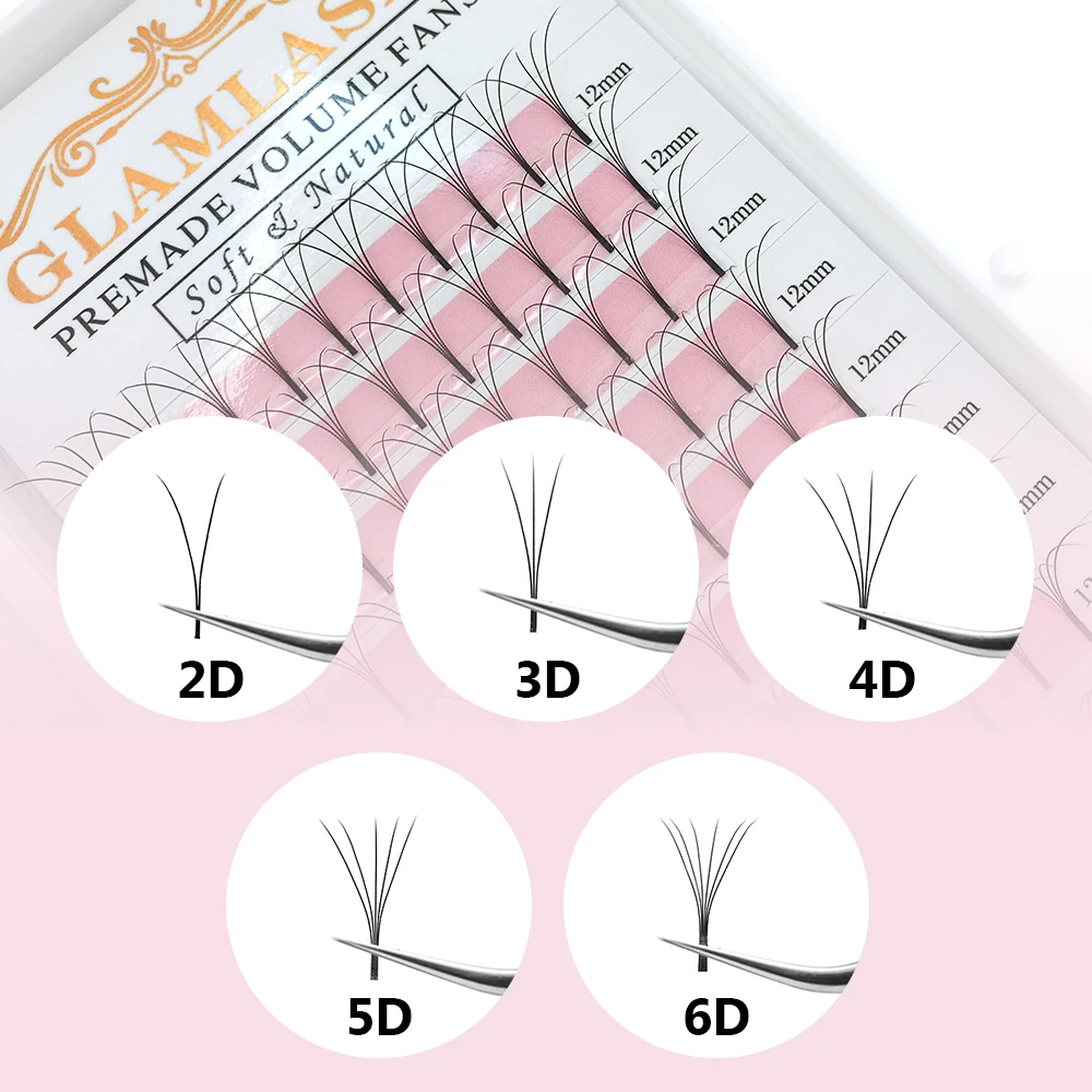 GLAMLASH 2D-6D premade volume  - Eyelash Extension Korea Natural 评论和价格