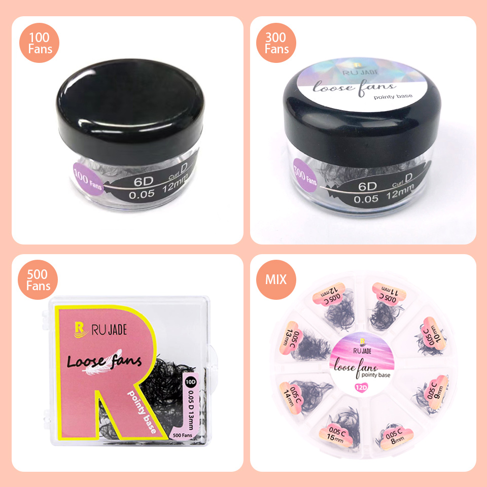 RUJADE Thin Pointy Base Premad - Eyelash Extension Human Hair 评论和价格