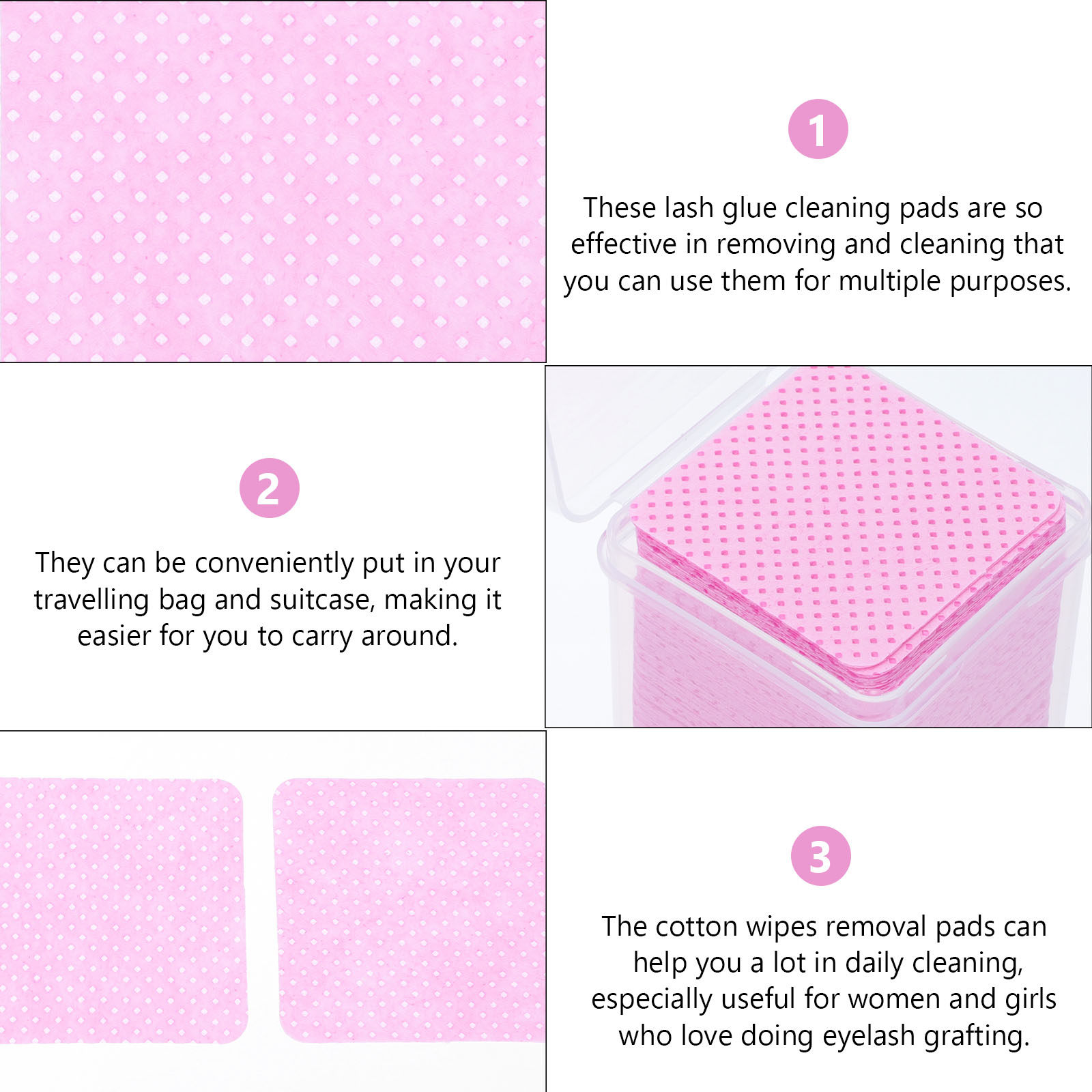 600Pcs Cleaning Cotton Wipes L - Eyelash Extension Glue Remover 评论和价格