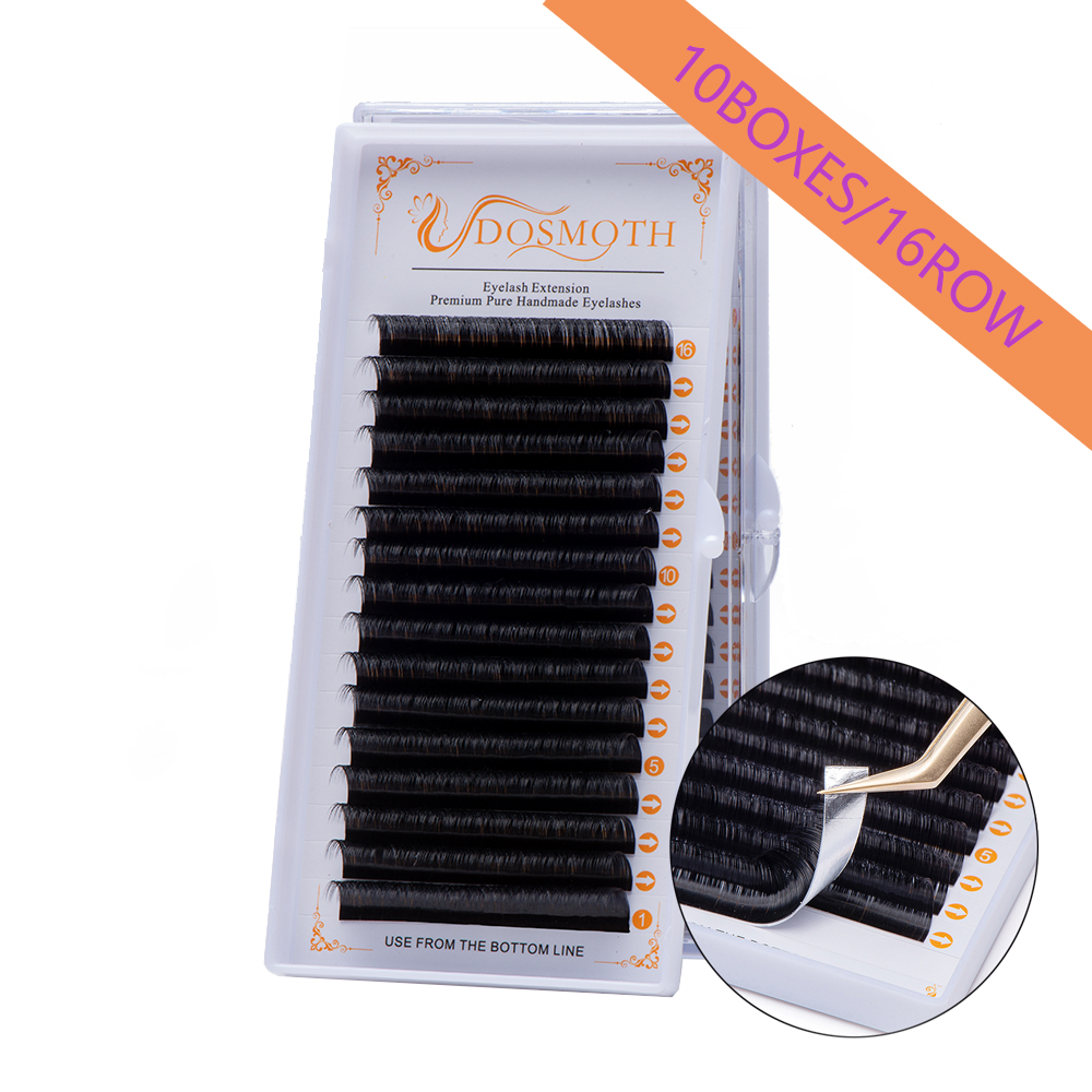 DOSMOTH 10 boxes 16rows 7-16mm - Eyelash Extension Human Hair 评论和价格