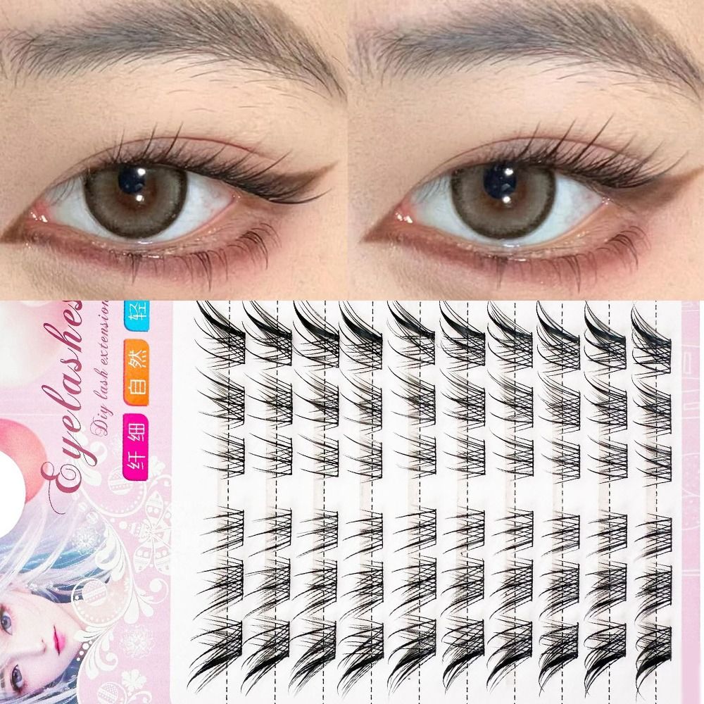 3D Cat Eye Clusters Lashes Nat - Eyelash Extension Human Hair 评论和价格