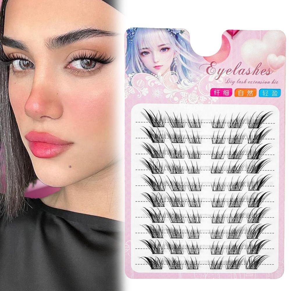 3D Cat Eye Clusters Lashes Nat - Eyelash Extension Human Hair 评论和价格