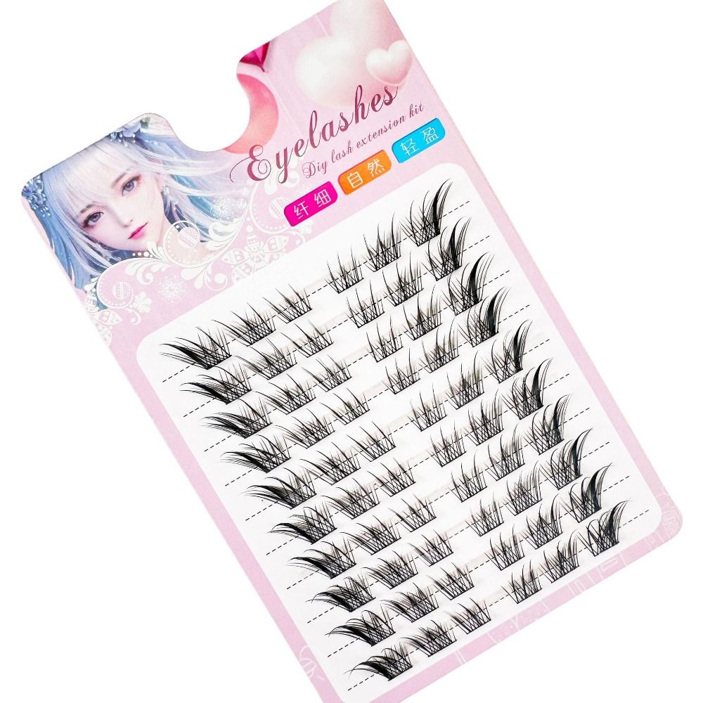 3D Cat Eye Clusters Lashes Nat - Eyelash Extension Human Hair 评论和价格