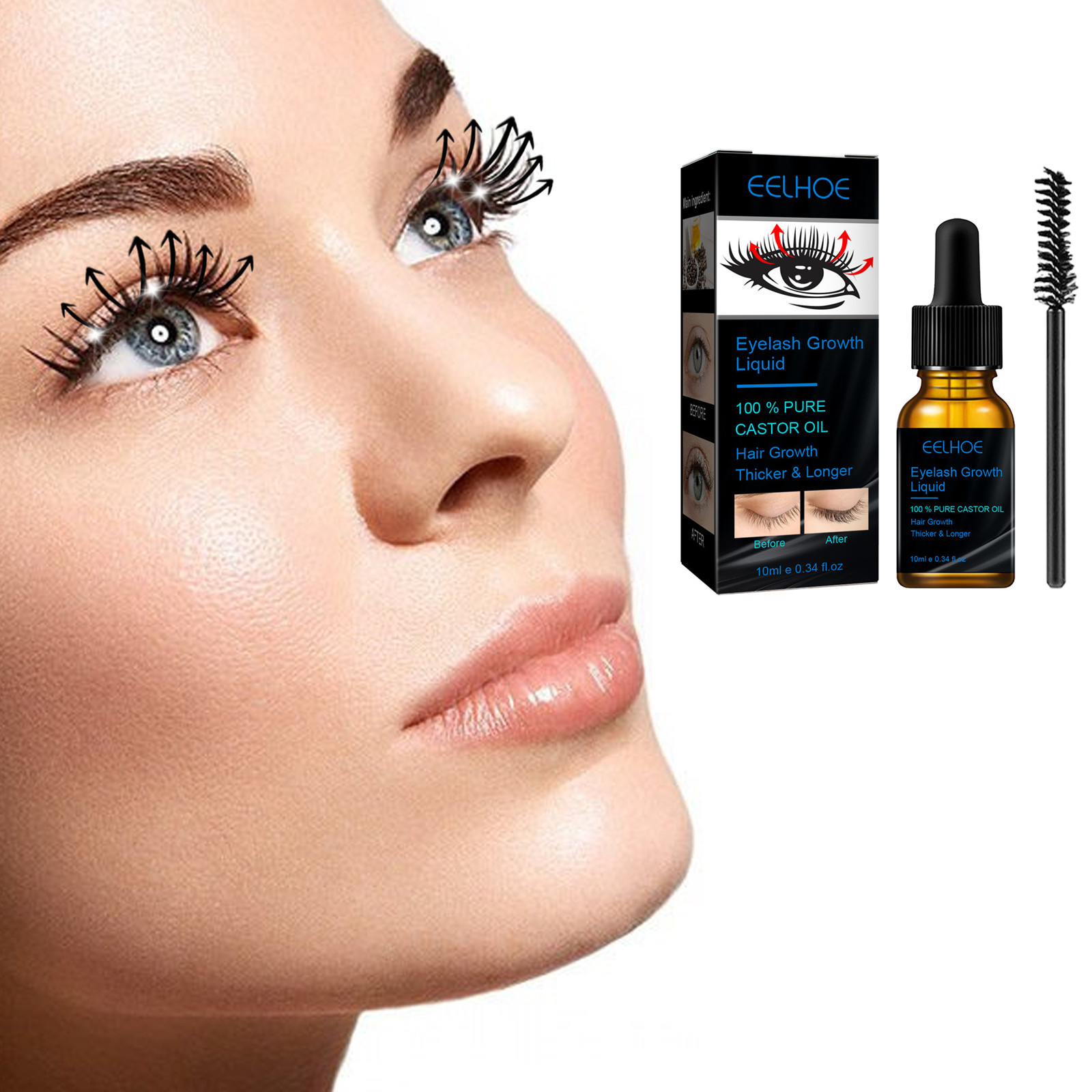 Castor Oil Eyelash Growth Seru - Eyelash Extension Human Hair 评论和价格