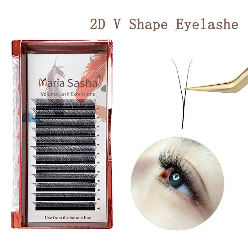 MARIA 2D Y Shape Eyelashes Han - Eyelash Extension Human Hair 评论和价格