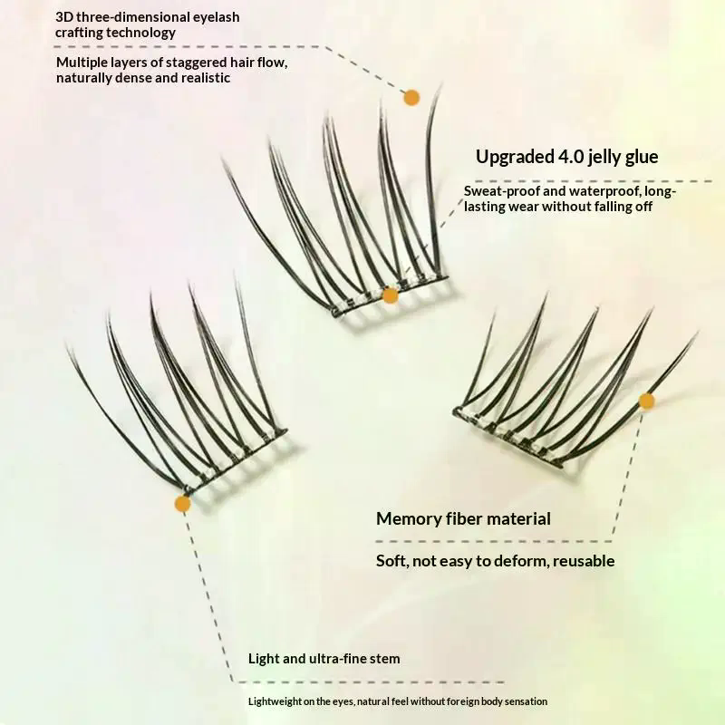 7 Rows Self-Adhesive Eyelashes - Eyelash Extension Glue 评论和价格
